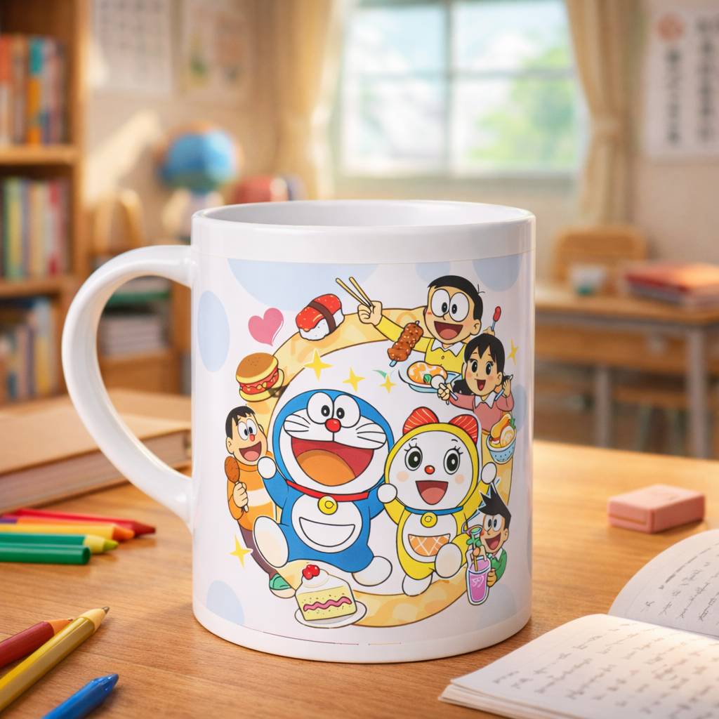 Doraemon Forever – 90s Kids Nostalgia Mug & Coaster Set